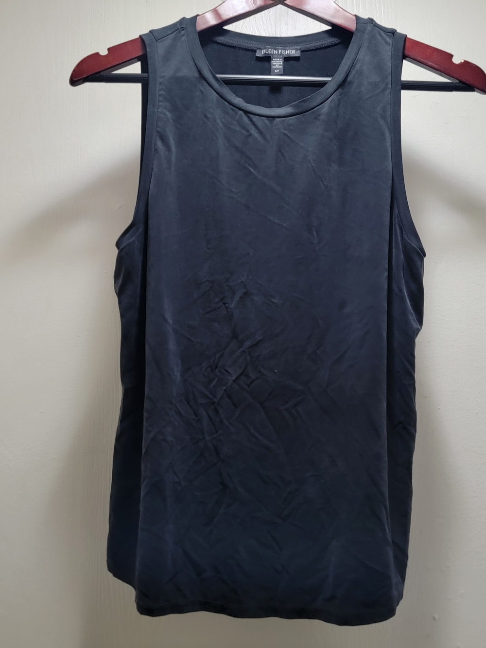 Eileen Fisher Black Cupro Tank Top